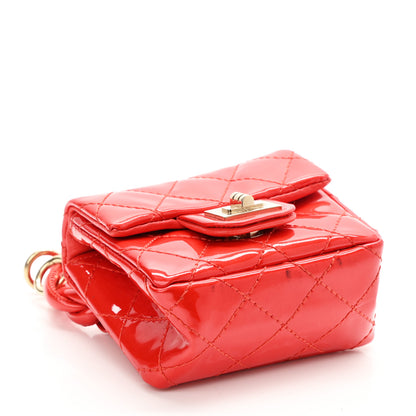 Chanel Patent Quilted 2.55 Ankle Wrist Bag Red 4 of 8