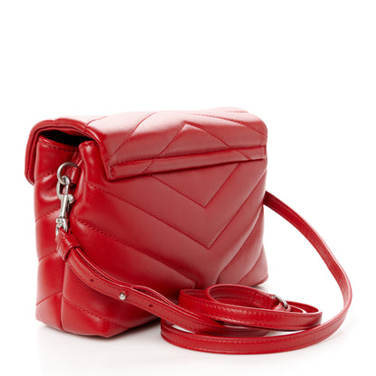 Saint Laurent Calfskin Y Quilted Monogram Toy Loulou Crossbody Bag Rouge Eros 3 of 12