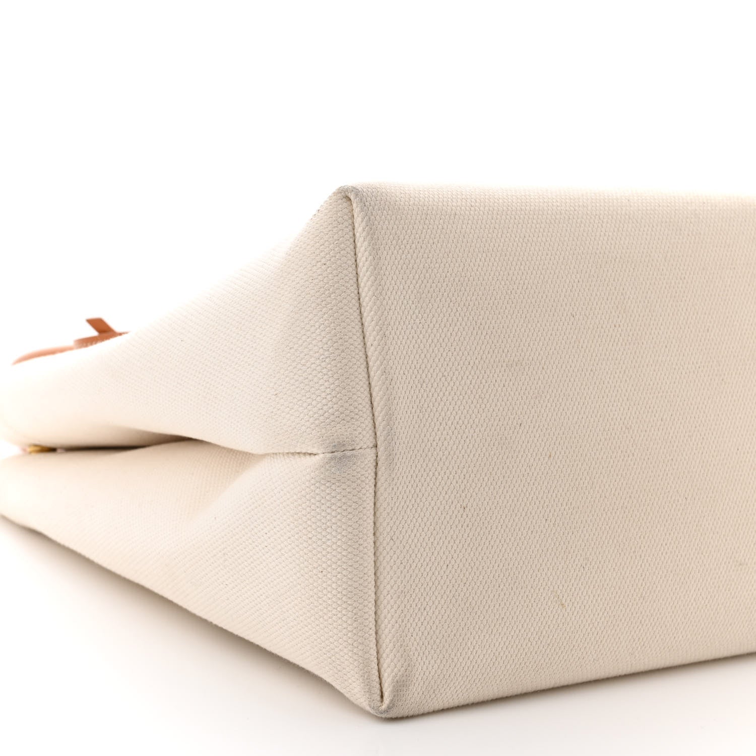 Celine Canvas Calfskin Logo Print Small Horizontal Cabas Natural Tan 10 of 15