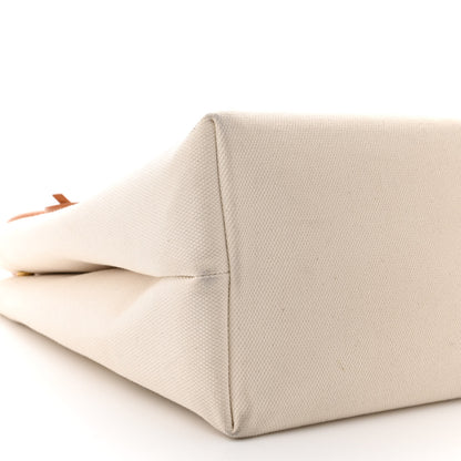 Celine Canvas Calfskin Logo Print Small Horizontal Cabas Natural Tan 10 of 15