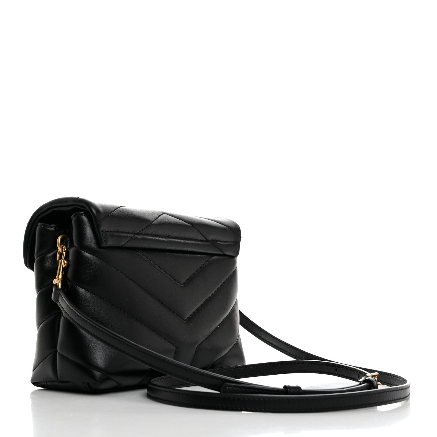 Saint Laurent Calfskin Y Quilted Monogram Toy Loulou Crossbody Bag Black 2 of 10