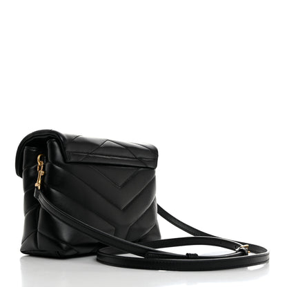 Saint Laurent Calfskin Y Quilted Monogram Toy Loulou Crossbody Bag Black 2 of 10
