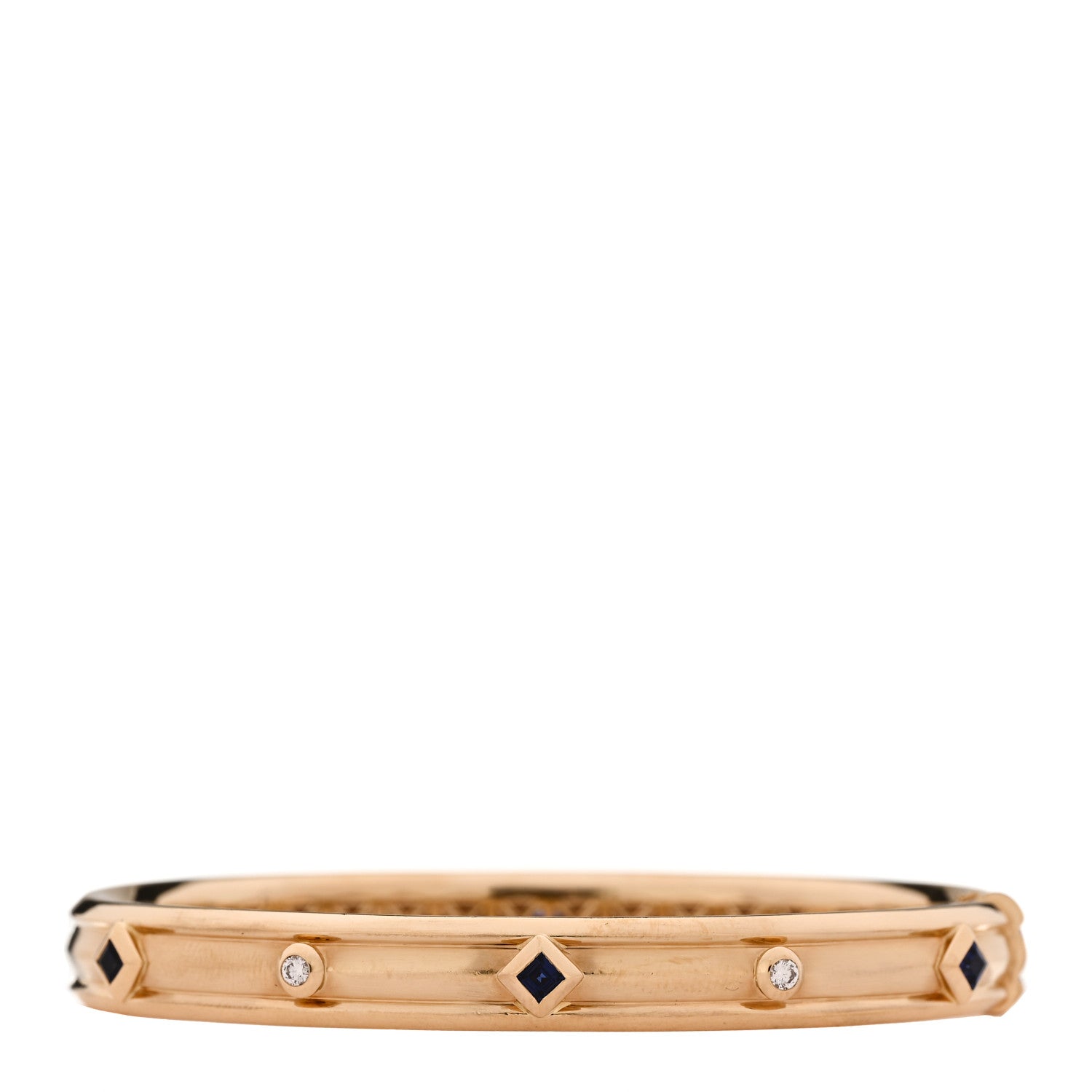 David Yurman 18K Yellow Gold Diamond Blue Sapphire Modern Renaissance Bracelet 1 of 6
