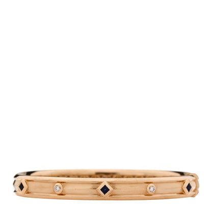 David Yurman 18K Yellow Gold Diamond Blue Sapphire Modern Renaissance Bracelet 1 of 6