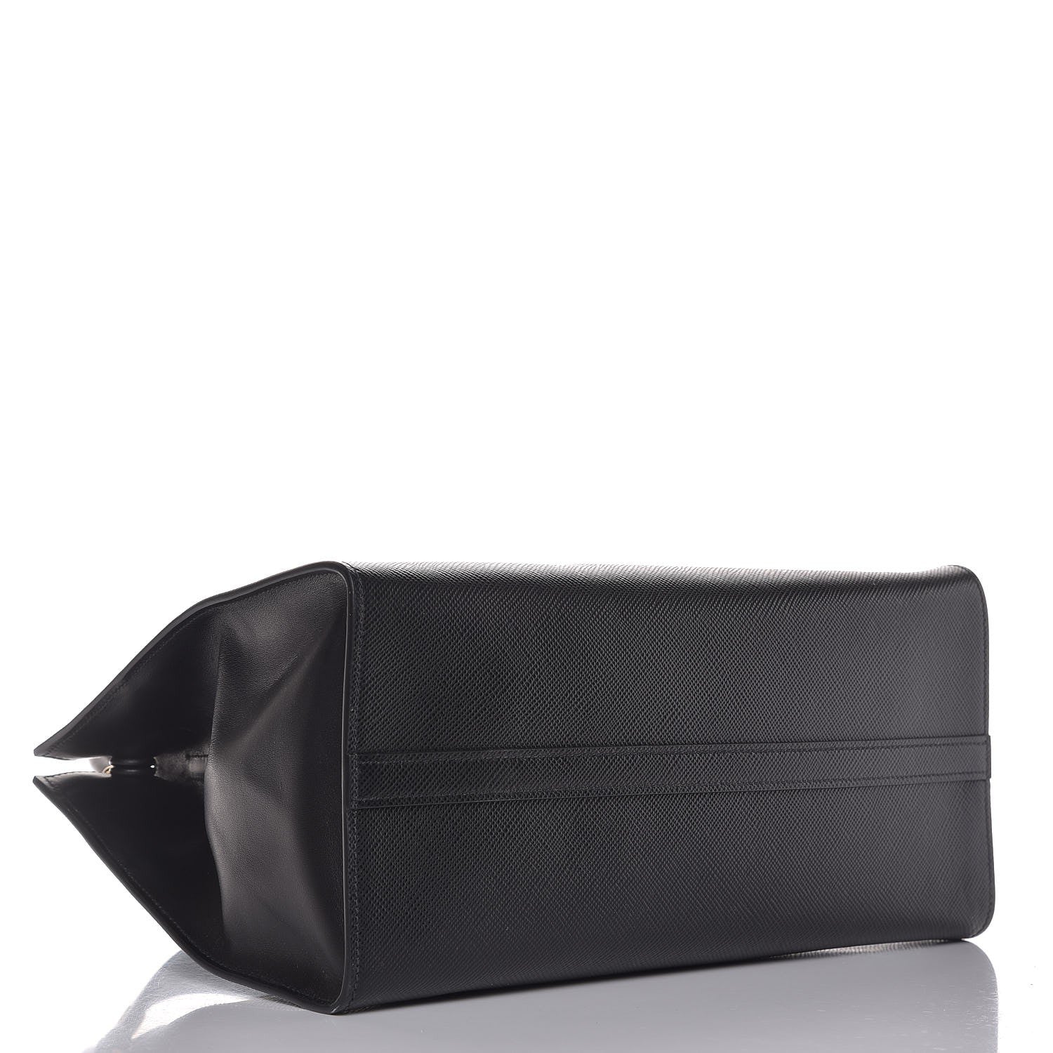 Prada Saffiano Cuir Calfskin Large Monochrome Top Handle Tote Black 4 of 7