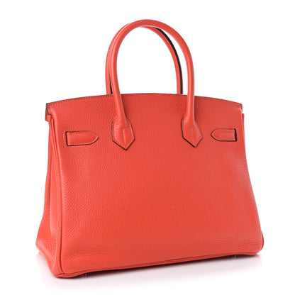Hermes Taurillon Clemence Birkin 30 Rouge Pivoine 3 of 11