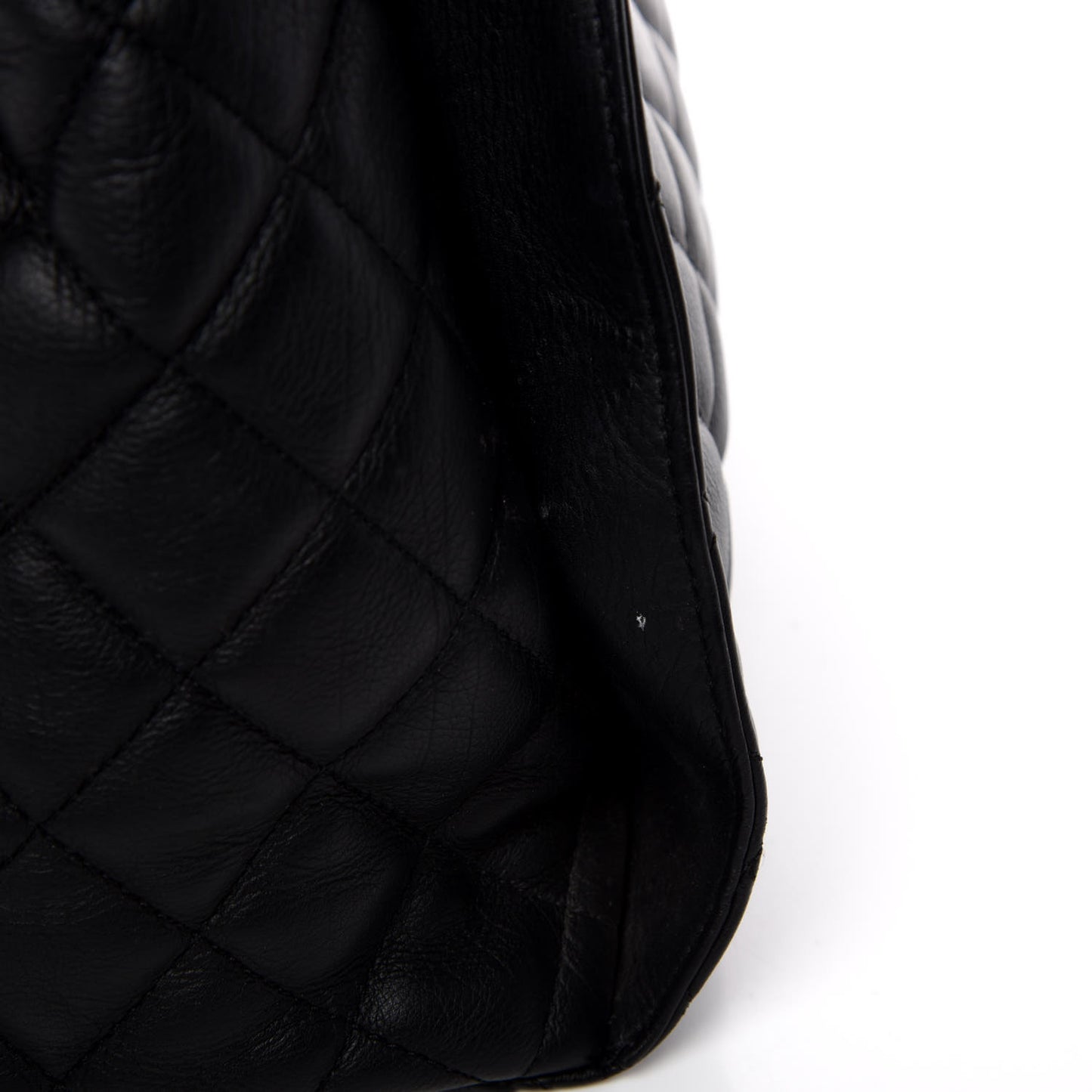 Calfskin Quilted Large Chic and Soft Shopping Tote Black