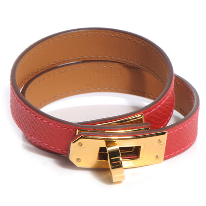 Hermes Epsom Kelly Double Tour Bracelet Rouge Casaque Small 1 of 7