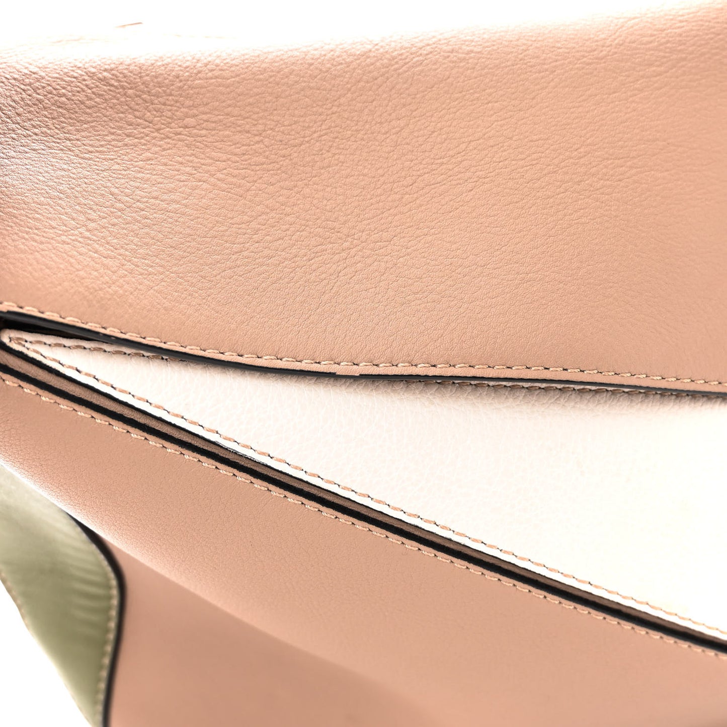 Calfskin Medium Puzzle Bag Sand Avocado Green