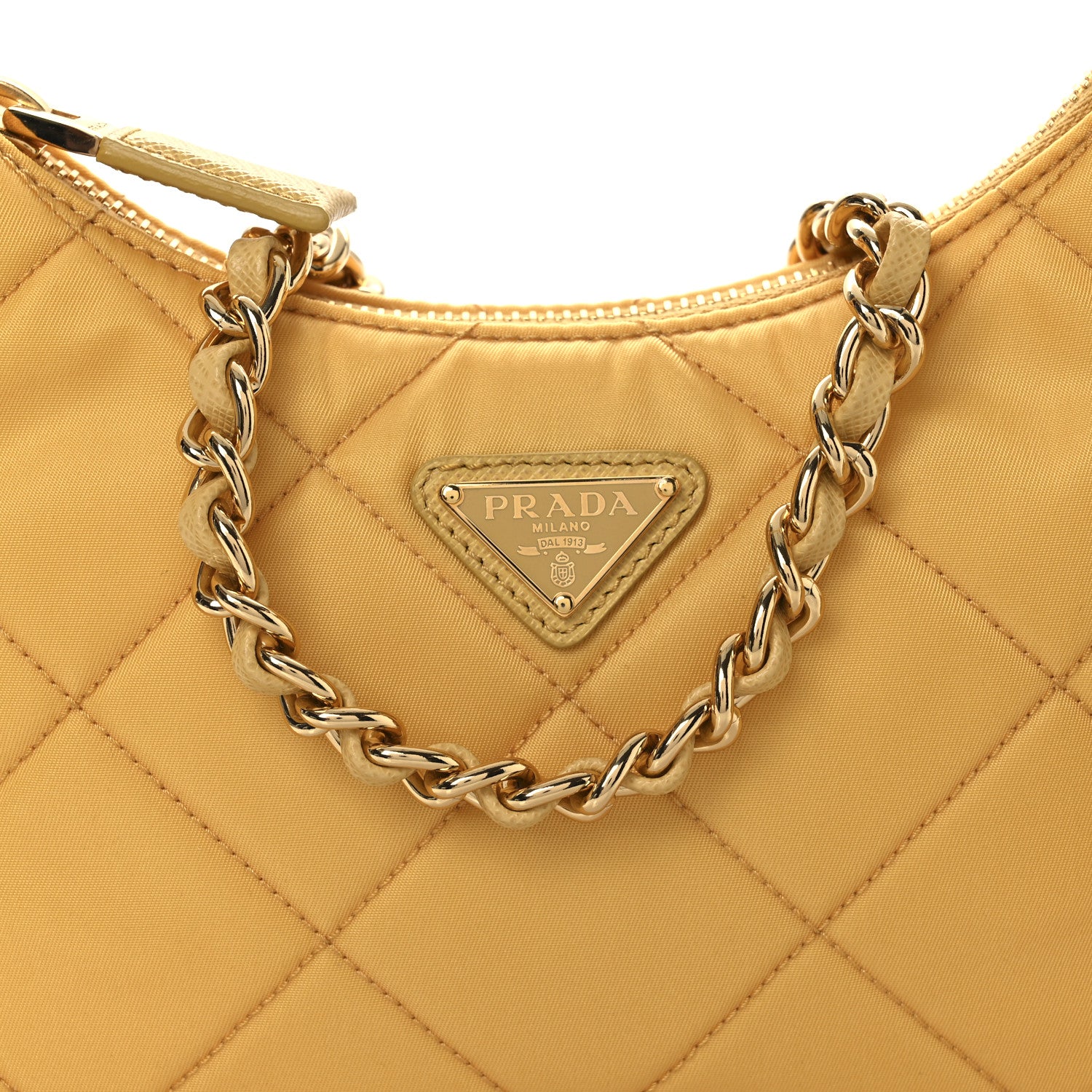 Prada Re-Nylon Saffiano Stitched Mini Re-Edition 1995 Chaine Shoulder Bag Mais 8 of 13