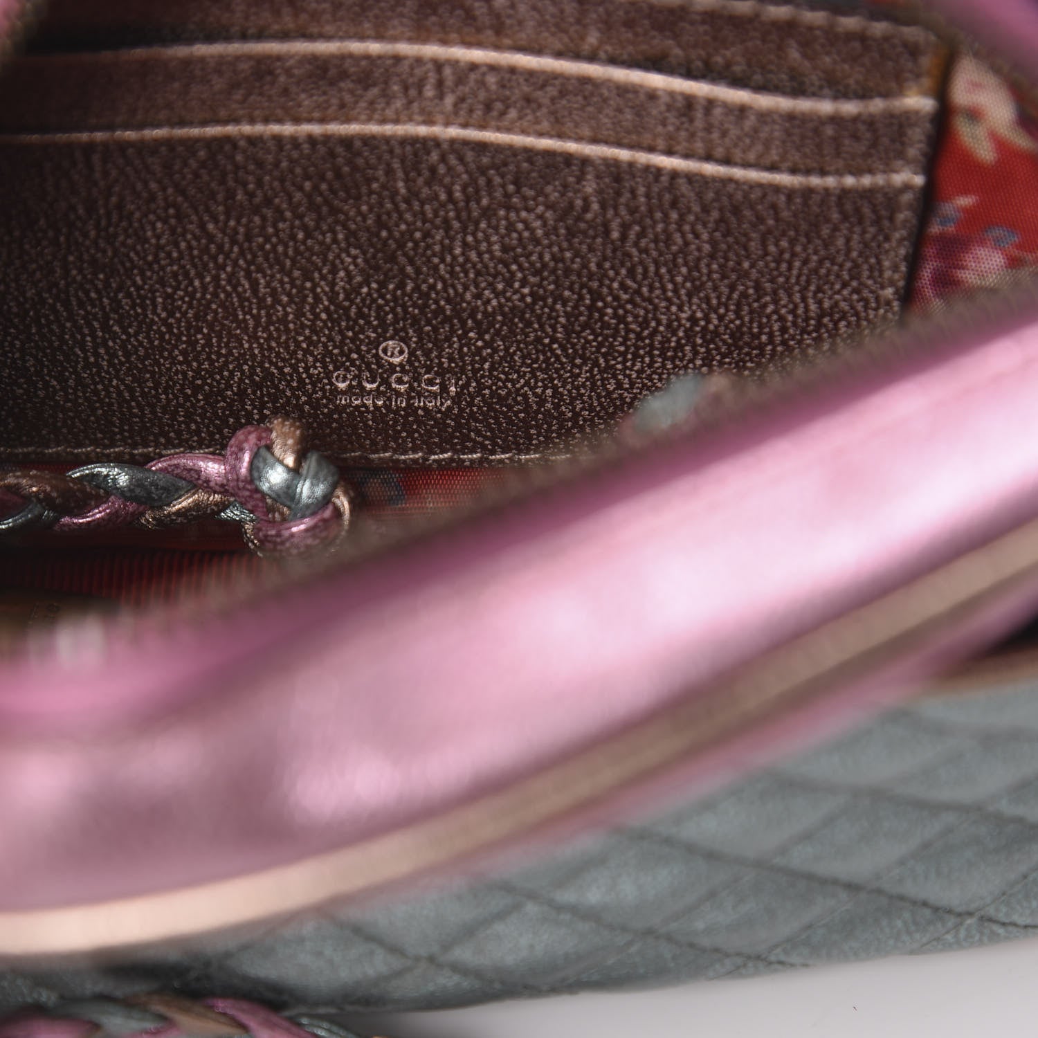 Gucci Laminated Nappa Trapuntata Mini Zumi Dome Shoulder Bag Rosa Lago Rame 5 of 8