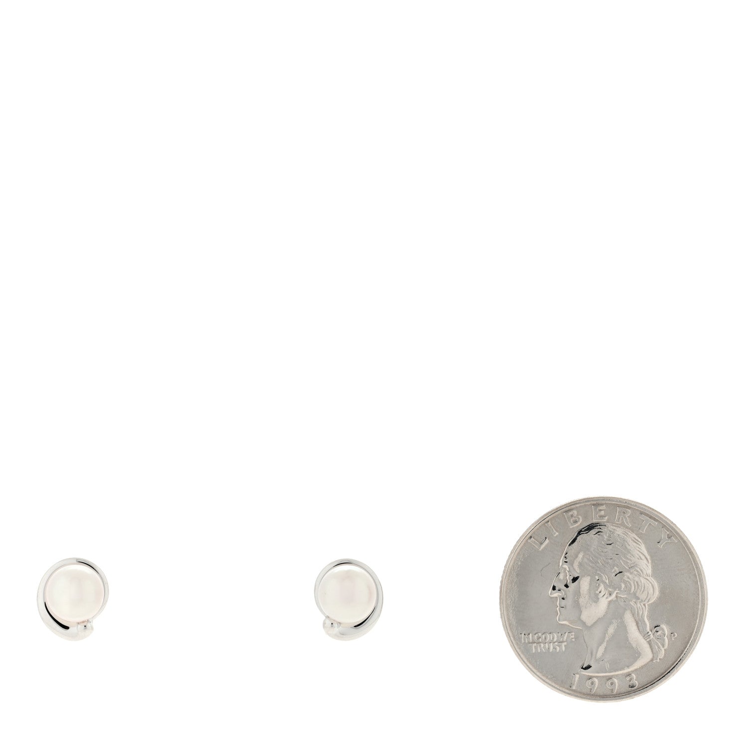 Mikimoto 18K White Gold Akoya Pearl 6.5-7mm Twist Stud Earrings 2 of 4