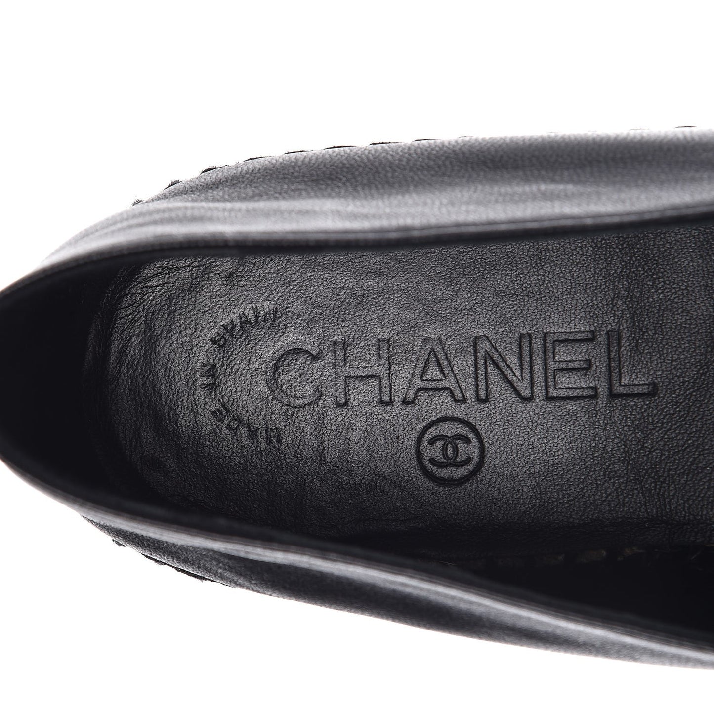 Lambskin Quilted CC Espadrilles 38 Black