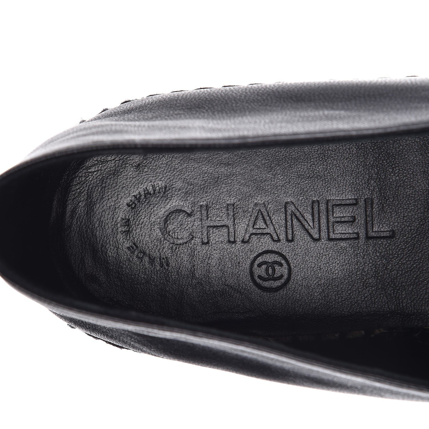 Chanel Lambskin Quilted CC Espadrilles 38 Black 8 of 11