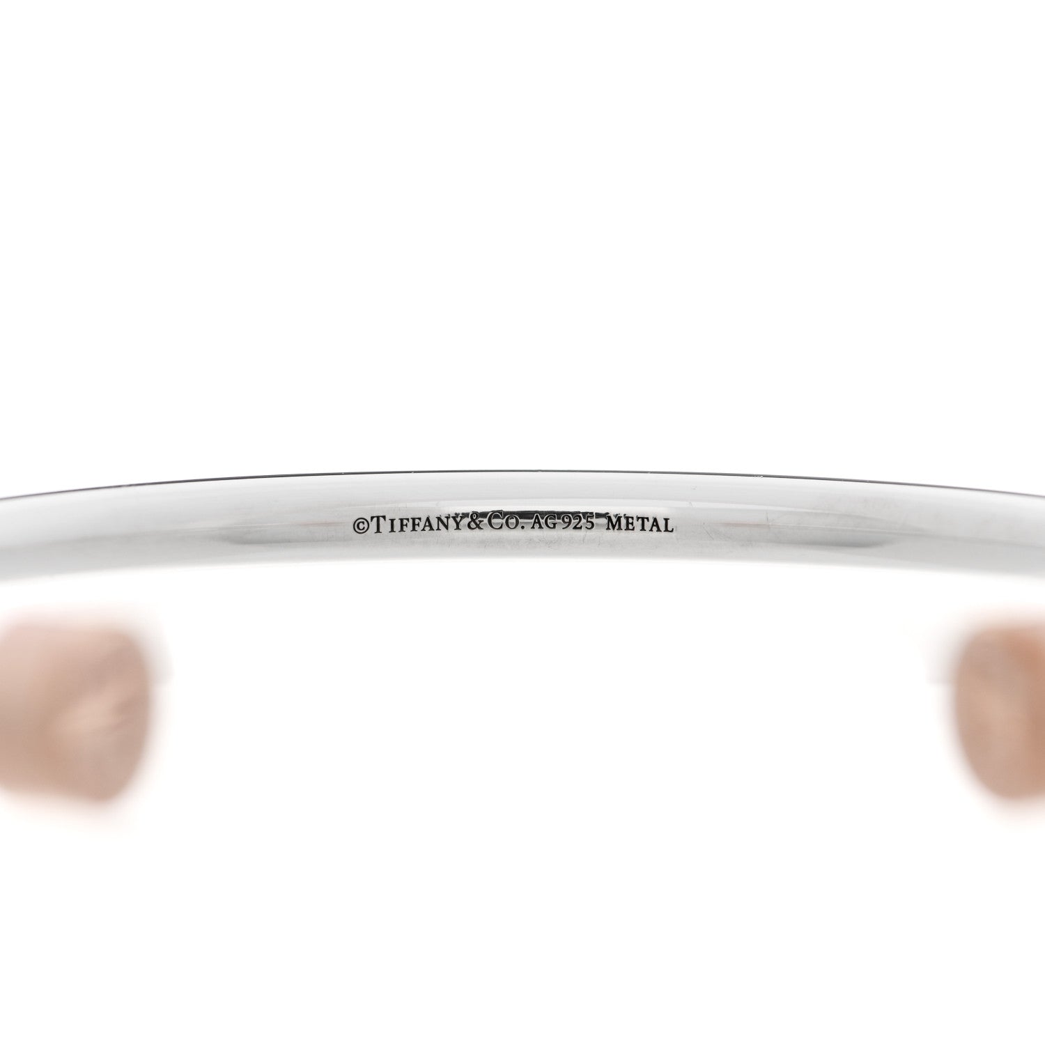 Tiffany Sterling Silver Rubedo Return to Tiffany Narrow Circle Edge Cuff Bracelet 3 of 5