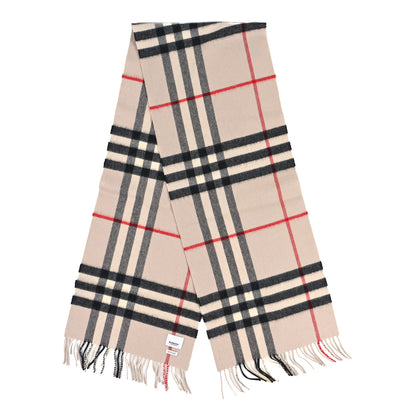 Burberry Cashmere Giant Check Fringe Scarf Ivory 2 of 3