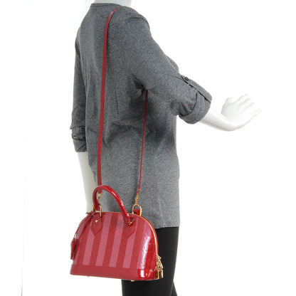 Louis Vuitton Vernis Rayures Alma BB Pomme D'Amour 2 of 8