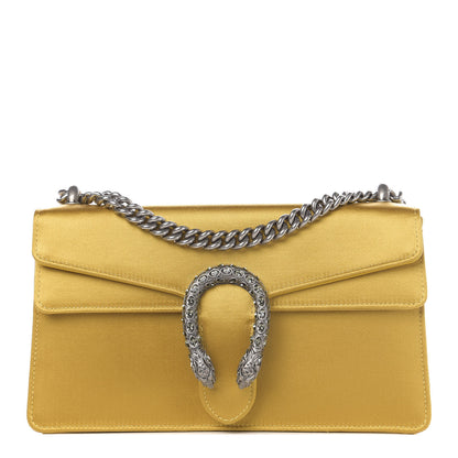 Gucci Satin Silk Crystal Small Dionysus Shoulder Bag Gold Black Diamond 1 of 18