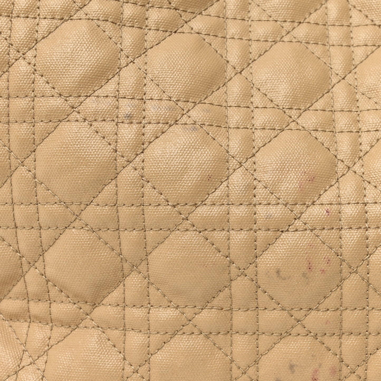 Coated Canvas Cannage Small Panarea Tote Beige
