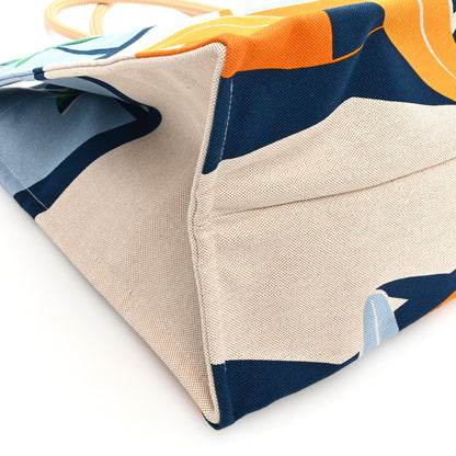 Hermes Canvas Apres la Vague Beach Bag Orange Bleu 8 of 10