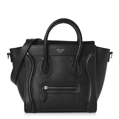 Celine Drummed Calfskin Nano Luggage Black 1 of 16
