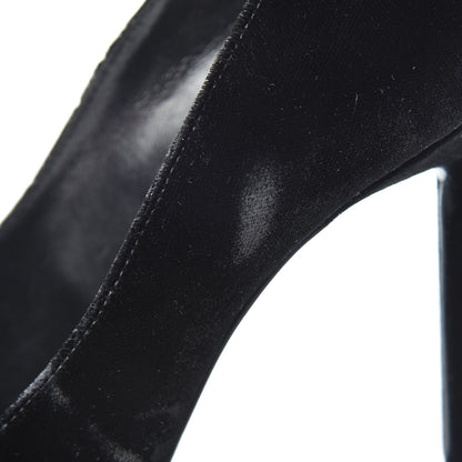 Saint Laurent Velvet Anja 105 Pumps 36 Black 9 of 12