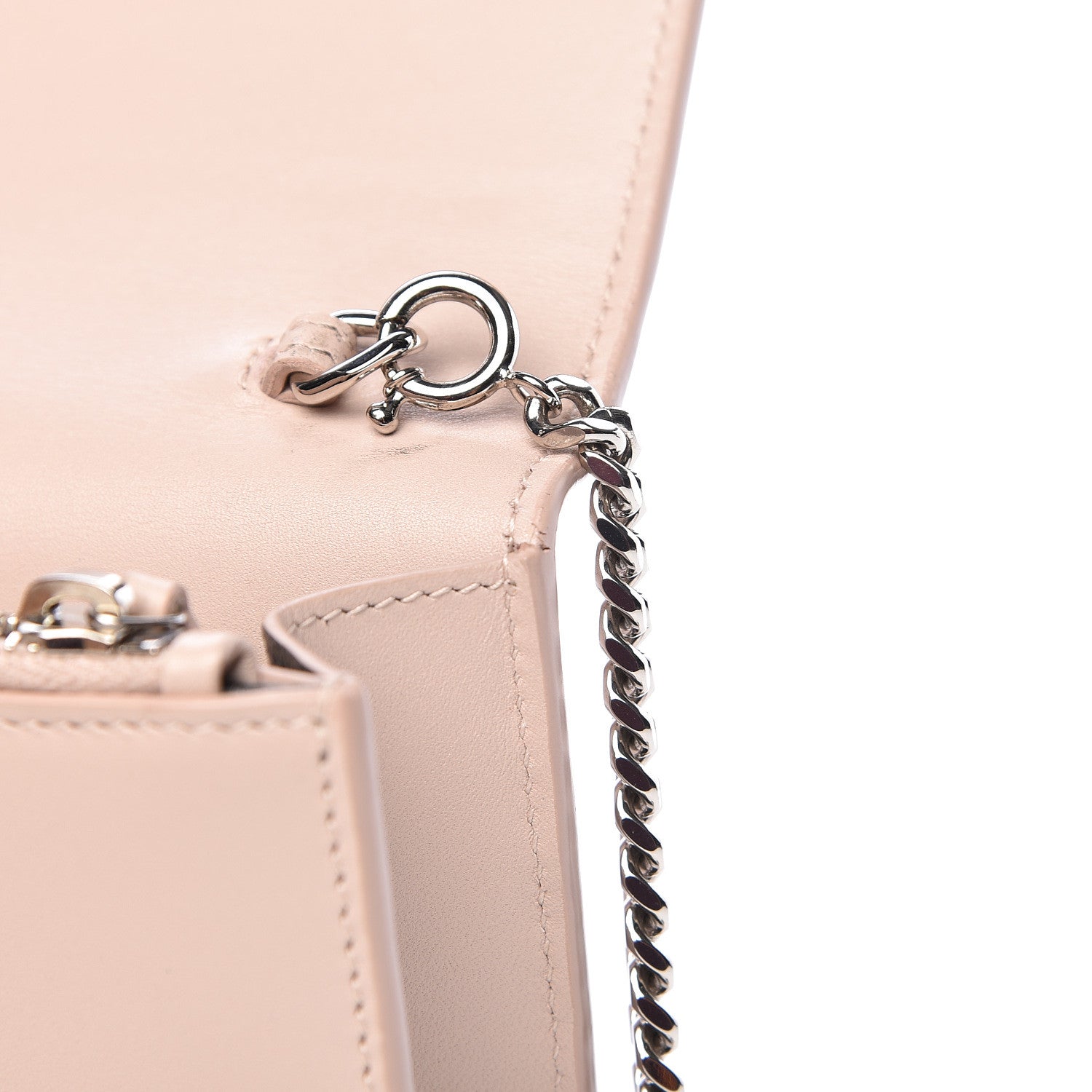 Saint Laurent Smooth Calfskin Classic Monogram Kate Tassel Chain Wallet Marble Pink 14 of 17