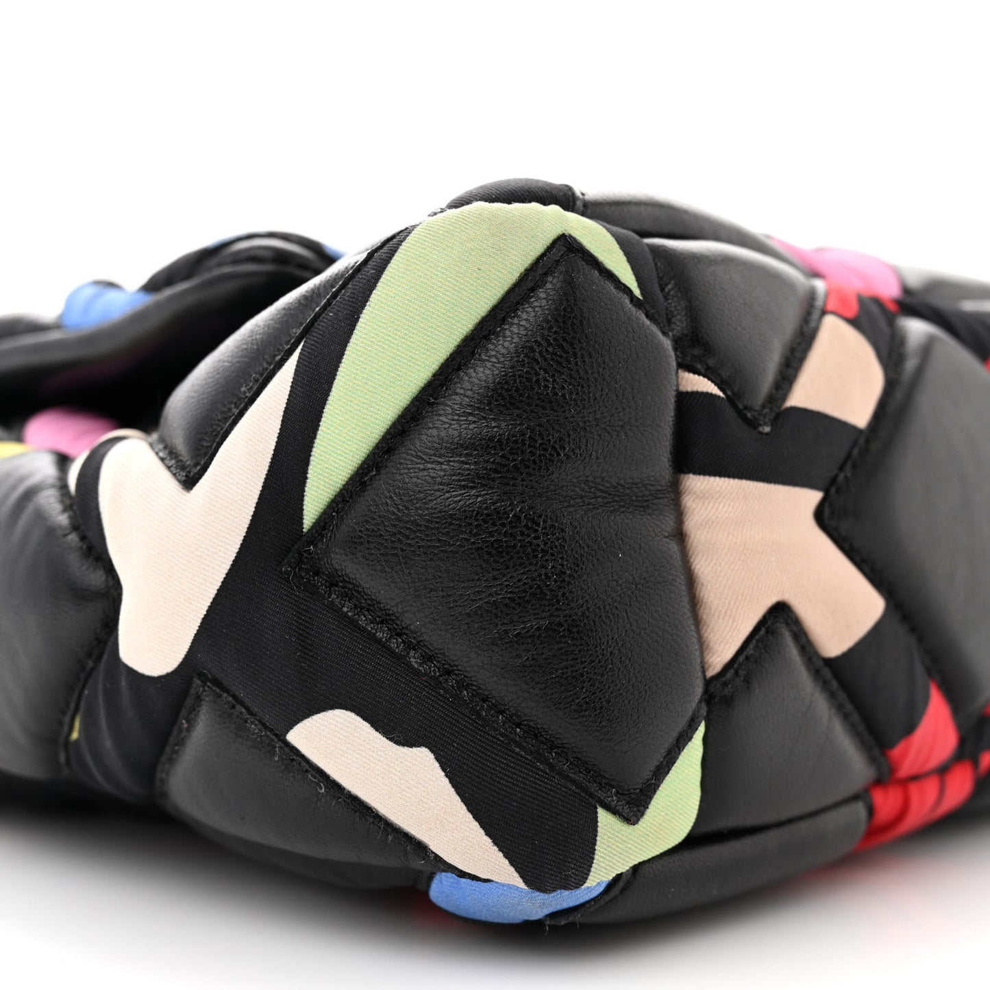 Lambskin Printed Fabric Medium 19 Flap Black Multicolor