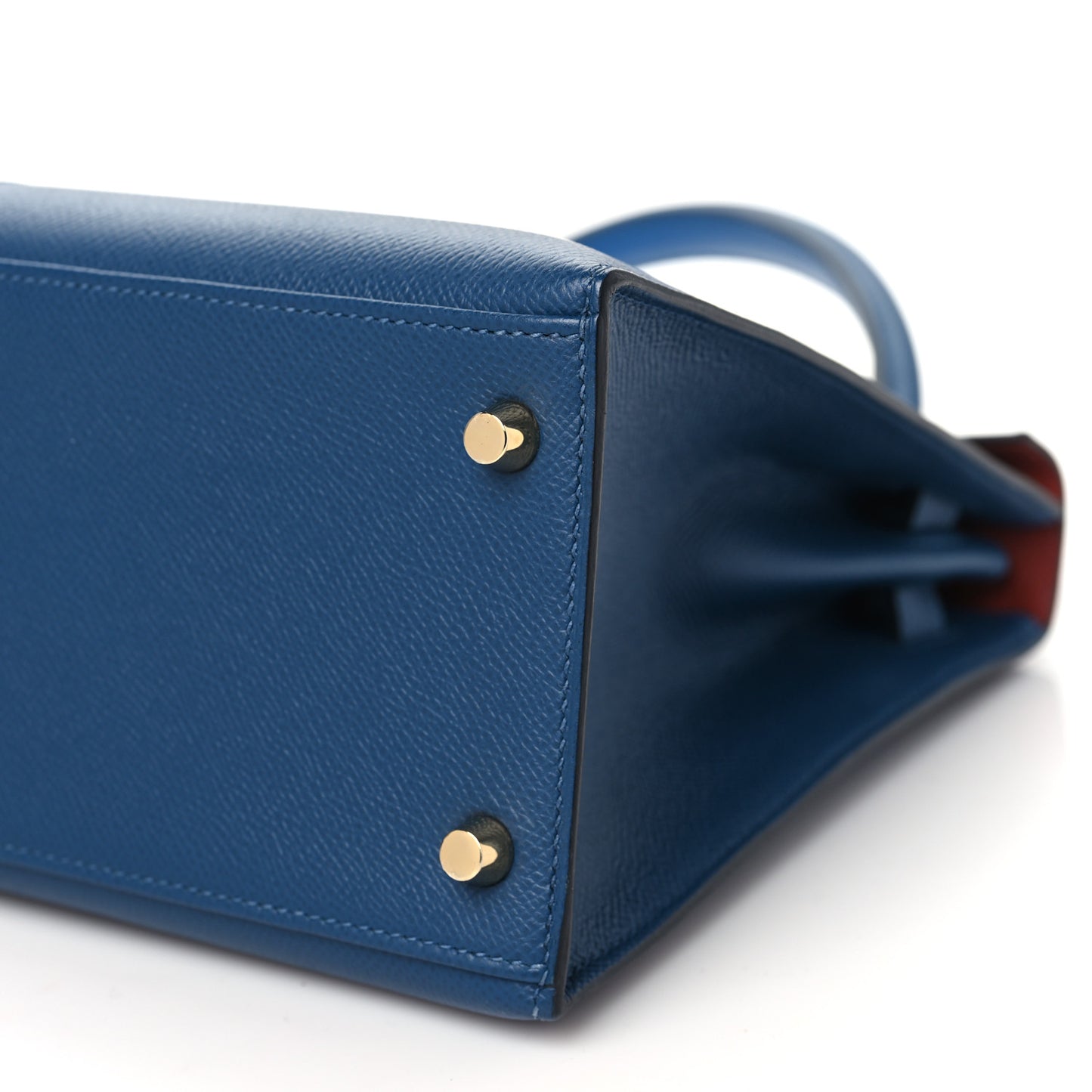 Epsom Casaque Kelly Sellier 28 Deep Bleu Mykonos Brique