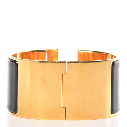 Hermes Enamel Extra Wide Clic Clac H Bracelet GM Black 3 of 8