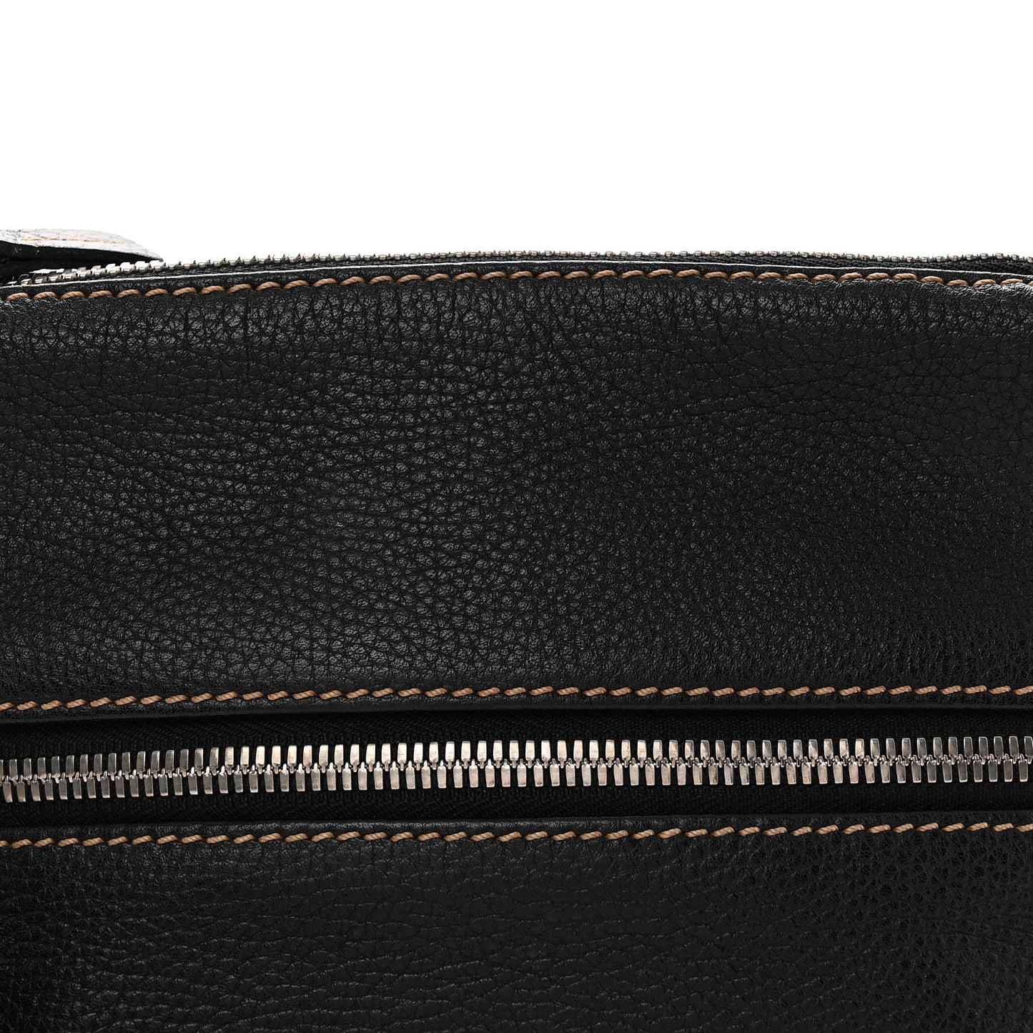 Grained Calfskin Tassel Shoulder Bag Black