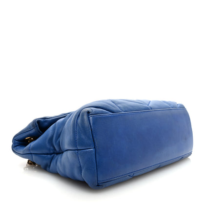 Saint Laurent Lambskin Quilted Small Loulou Puffer Monogram Chain Satchel Majorele Blue 4 of 11
