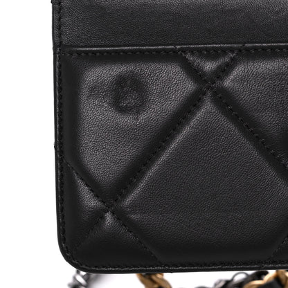 Chanel Lambskin Quilted Chanel 19 Wallet On Chain WOC Dark Grey 16 of 17