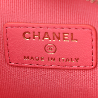 Chanel Lambskin Quilted CC In Love Heart Waist Belt Bag With Chain Pink 6 of 10