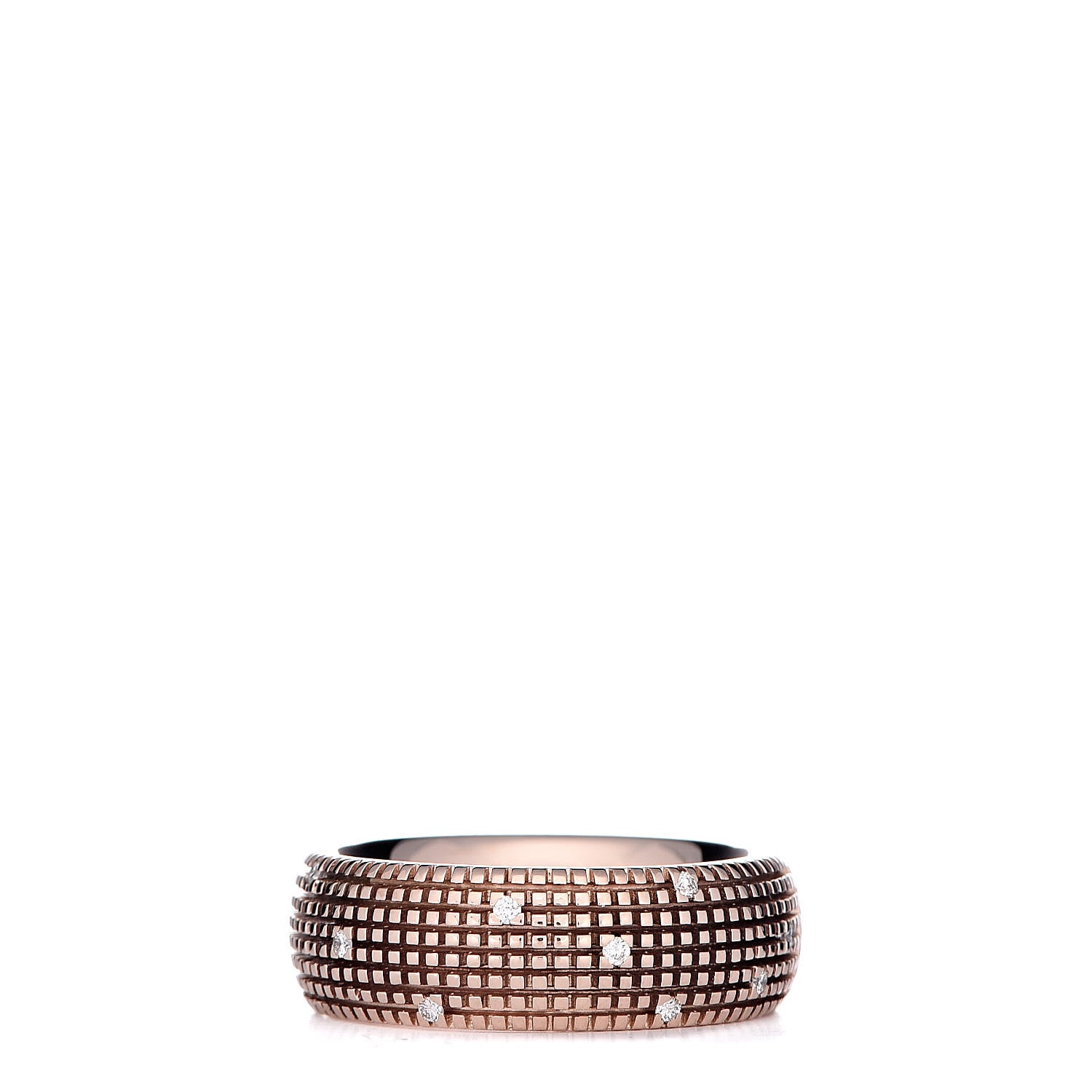 Damiani 18K Pink Gold Diamond 7.5mm Metropolitan Band Ring 57 8 1 of 6