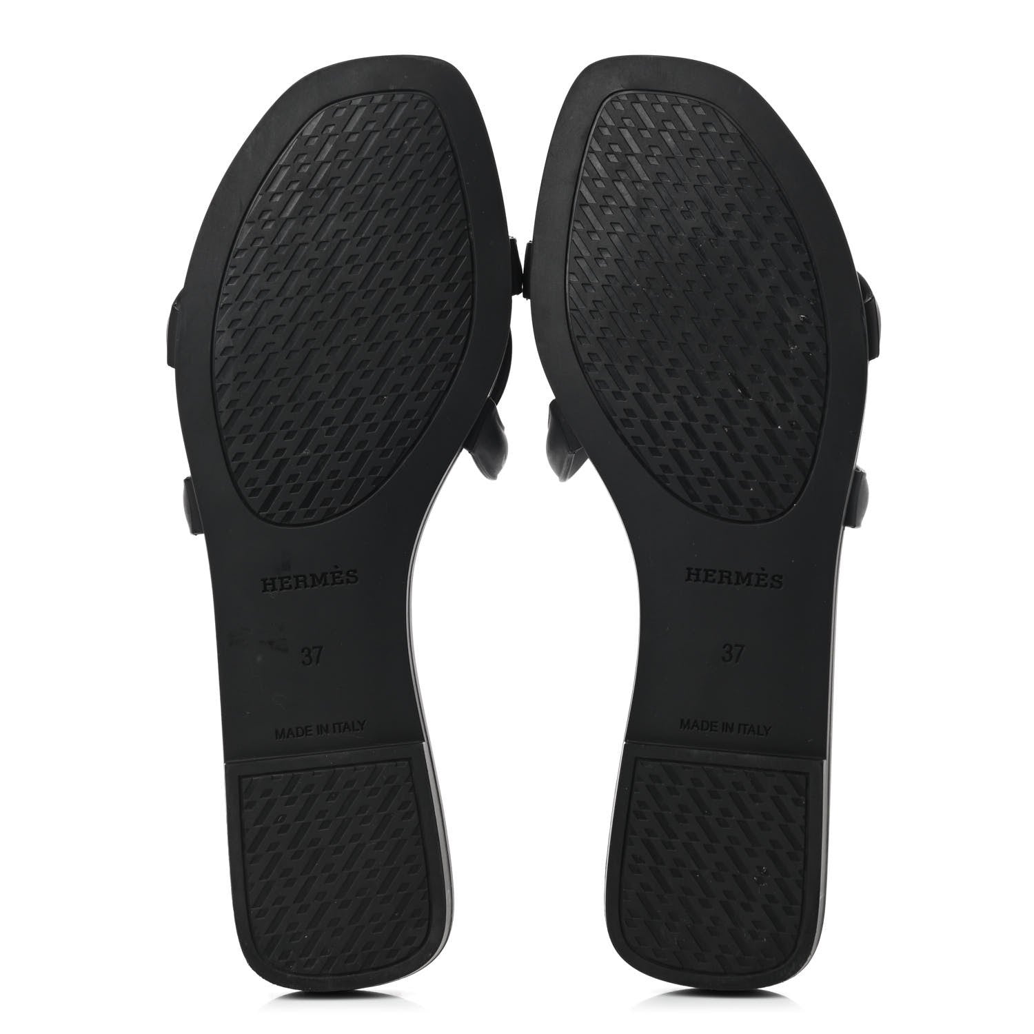 Hermes Rubber Aloha Sandals 37 Black 5 of 8