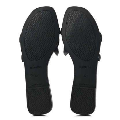 Hermes Rubber Aloha Sandals 37 Black 5 of 8
