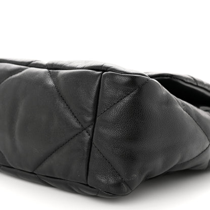 Chanel Shiny Goatskin Quilted Large Chanel 19 Flap Black 10 of 11