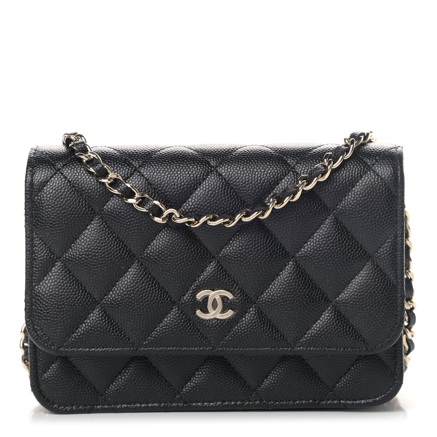 Chanel Caviar Quilted Mini Wallet On Chain WOC Black 1 of 4