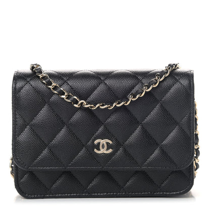 Chanel Caviar Quilted Mini Wallet On Chain WOC Black 1 of 4