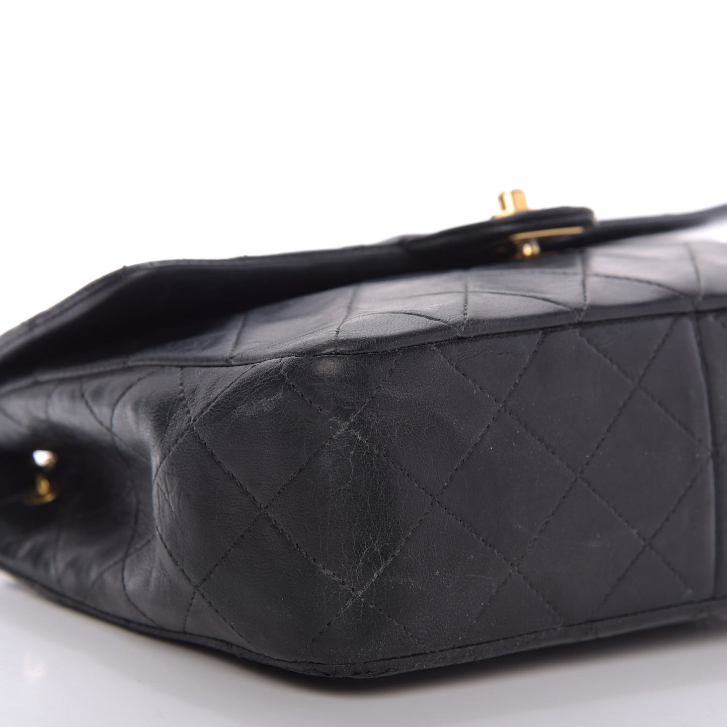 Lambskin Quilted Small Single Flap Black