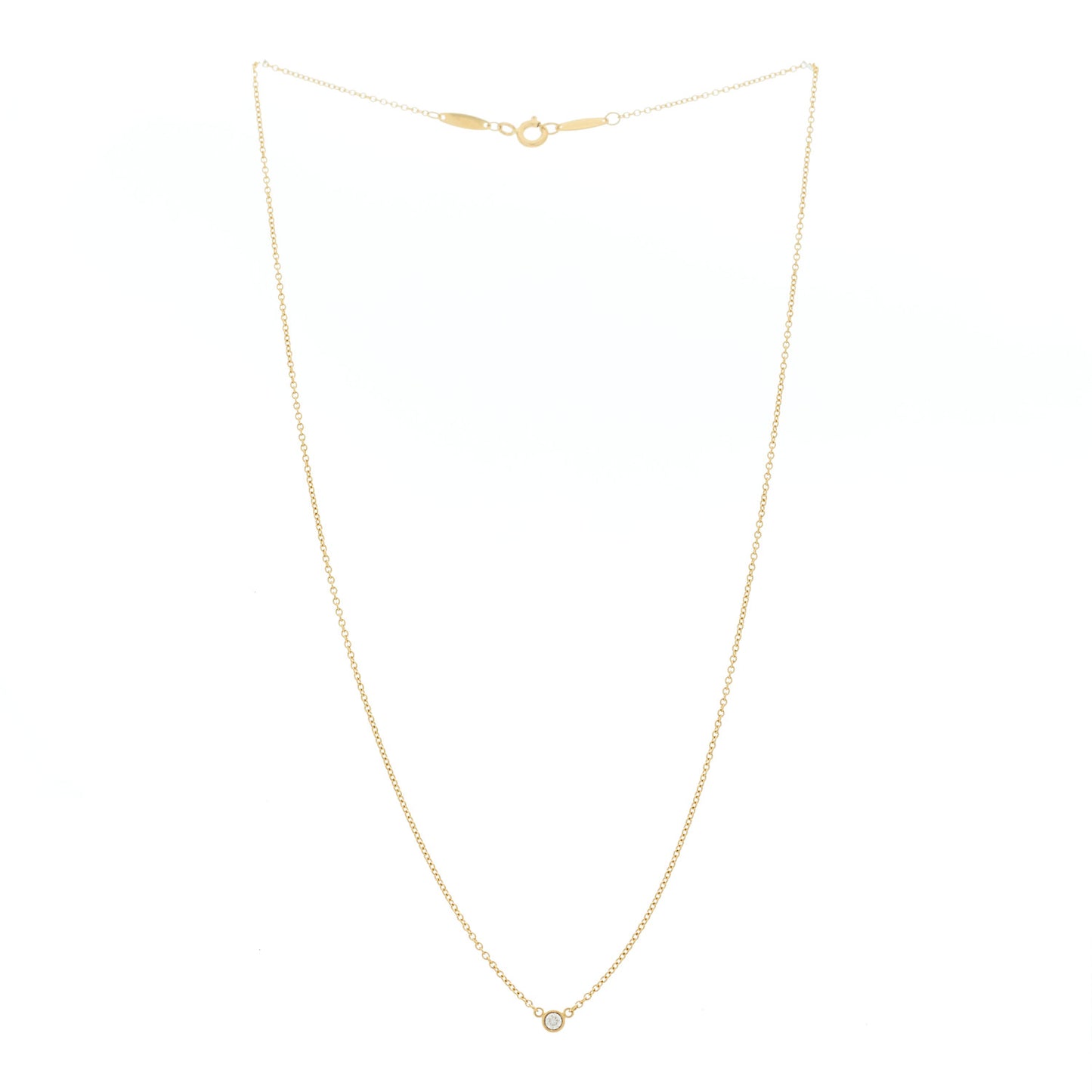 18K Yellow Gold Diamond .05ct Elsa Peretti Diamonds by the Yard Pendant Necklace