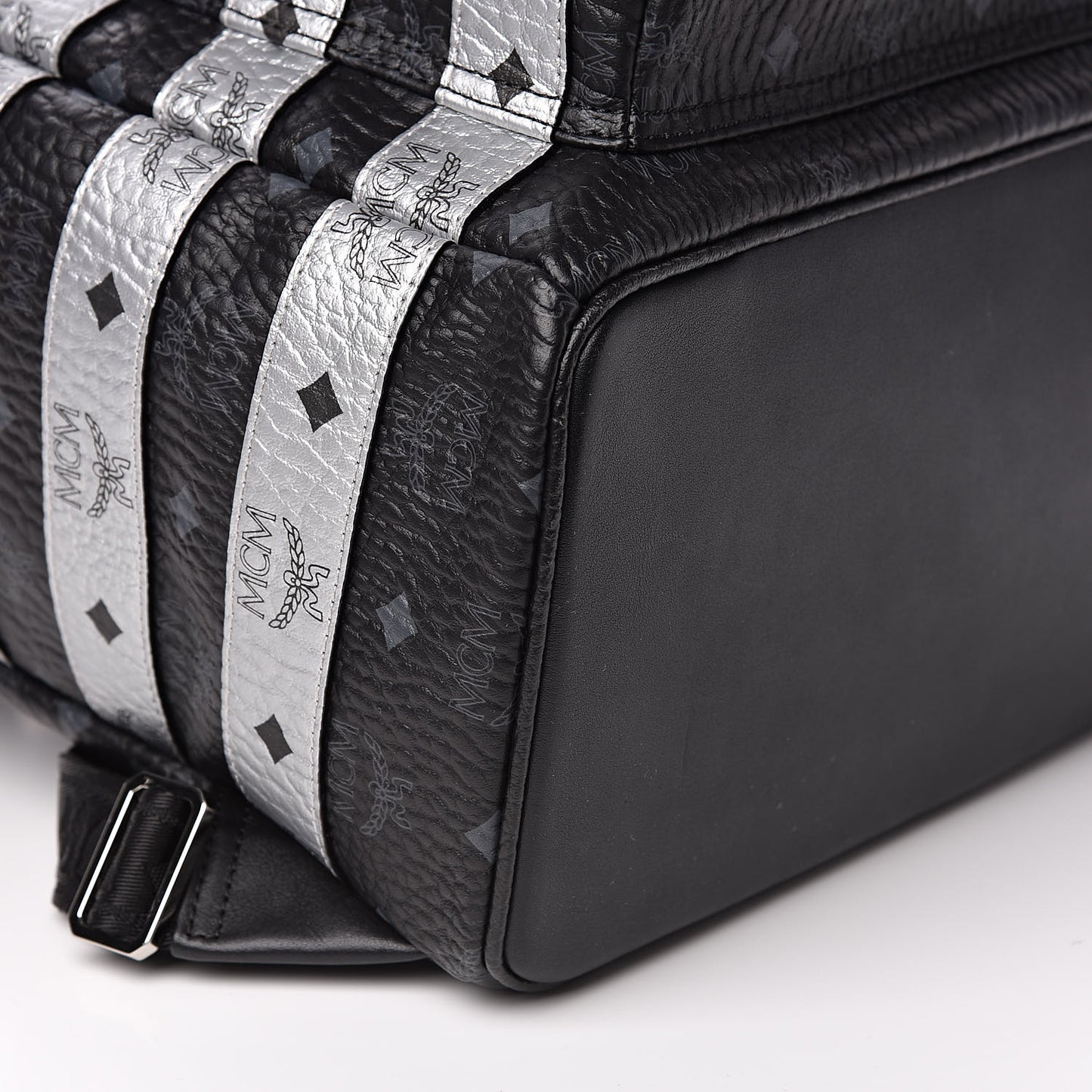 Metallic Visetos Striped Medium Stark Backpack Silver Black