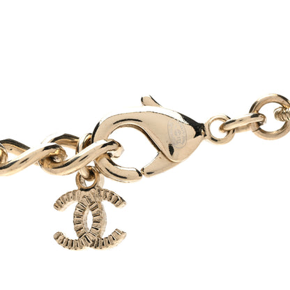Chanel Pearl Crystal CC Camellia Choker Necklace Gold White 4 of 4
