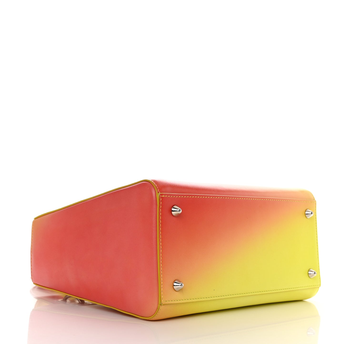 Box Calfskin Gradient Medium Lady Dior Yellow Orange