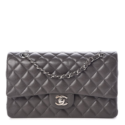 Chanel Caviar Quilted Medium Double Flap Dark Grey 1 of 10