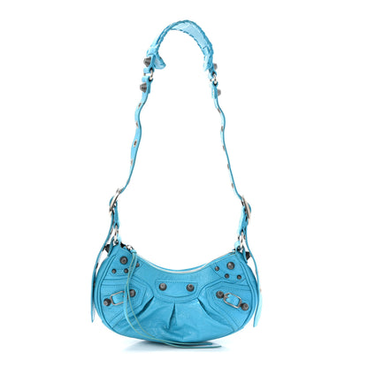 Balenciaga Agneau Arena Le Cagole Shoulder Bag XS Cyan 1 of 11