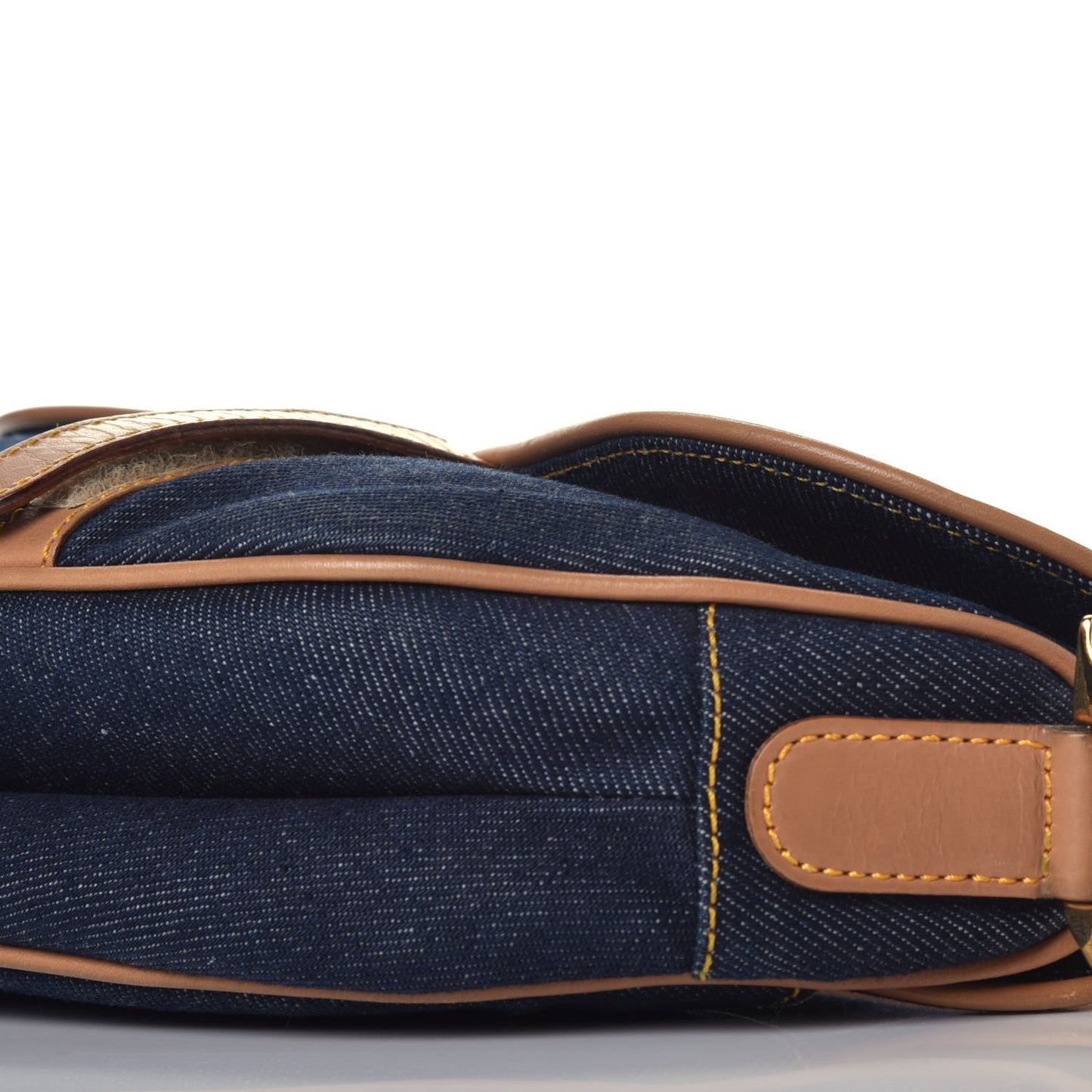 Denim Calfskin Saddle Bag Blue