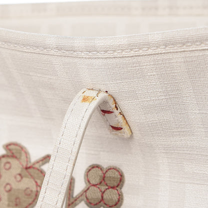 Fendi Zucca Spalmati Floral Embroidered Large Roll Tote White 12 of 13