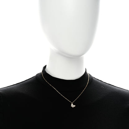 Van Cleef & Arpels 18K Yellow Gold Mother of Pearl Sweet Alhambra Butterfly Pendant Necklace 2 of 6